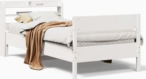 vidaXL Σκελετός Κρεβ. Χωρίς Στρώμα Λευκό 75x190 εκ Μασίφ Πεύκο