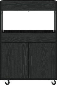 vidaXL Καλάθι Μπαρ Μαύρη Δρυς 60 x 39.5 x 89 εκ. Επεξεργασμένο Ξύλο