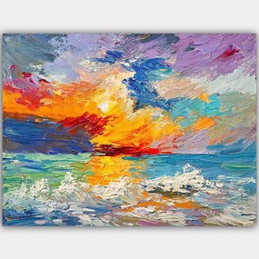 Πίνακας Καμβάς 441HPE2621 100x70cm Multi Wallity Οριζόντιοι Ξύλο, Καμβάς