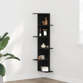 vidaXL Γωνιακό Ράφι Μαύρο Δρυς 36,5x36,5x140 εκ. Επεξεργασμένο Ξύλο