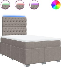 vidaXL Κρεβάτι Boxspring με Στρώμα Taupe 120x190 εκ. Υφασμάτινο