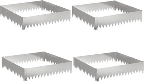 vidaXL Περίγραμμα γκαζόν 4 τμχ. 100 x 100 x 20 cm Ατσάλι Ασημί