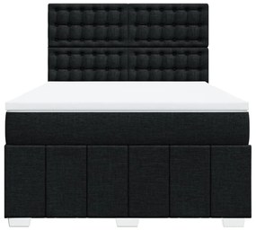 vidaXL Κρεβάτι Boxspring με Στρώμα Μαύρο 140x200 εκ. Υφασμάτινο