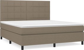 vidaXL Κρεβάτι Boxspring με Στρώμα Taupe 180x200 εκ. Υφασμάτινο