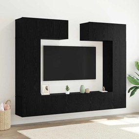 vidaXL Σετ επίπλου τηλεόρασης 6 pcs Μαύρη δρυς 100 x 30 x 30 cm