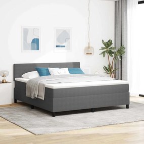vidaXL LED Κρεβάτι με βάθρο Ανοιχτό Γκρι και Λευκό 180 x 200 cm
