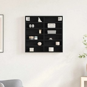 vidaXL Βιτρίνα με ράφι Μαύρη δρυς 60 x 8.5 x 58 εκ Επεξεργασμένο ξύλο