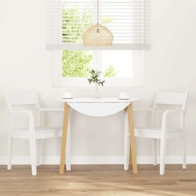 vidaXL Καρέκλες τραπεζαρίας 2 τεμάχια Λευκό μασίφ ξύλο καουτσούκ