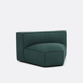 Γωνιακή πολυθρόνα με ταπετσαρία από βελούδο κοτλέ, Seven