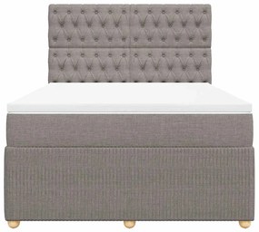 vidaXL Κρεβάτι Boxspring με Στρώμα Taupe 140x200 εκ. Υφασμάτινο