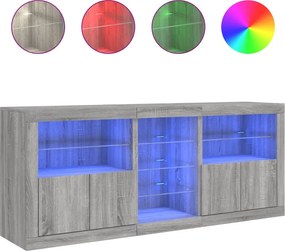 vidaXL Μπουφές με LED Γκρι Sonoma 162x37x67 εκ.