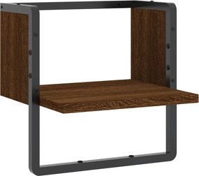 vidaXL Ράφι Τοίχου με Μπάρα Καφέ Δρυς 30 x 25 x 30 εκ.