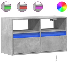 Έπιπλο Τηλεόρασης με LED Γκρι Σκυροδέματος 80x31x45 εκ. - Γκρι