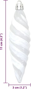 vidaXL Μπαλίτσα Χριστουγεννιάτικης Σπiral 40 pcs Λευκό Πλαστικό