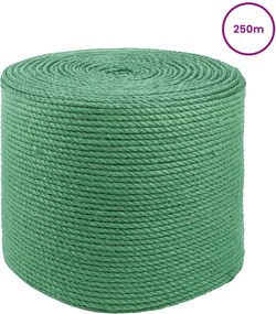 vidaXL Σχοινί Από Τζute 6 mm Πράσινο 100% Τζούτα Tossa