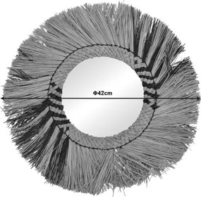 Καθρέπτης Cielro Inart mendong σε φυσική απόχρωση Φ42x6εκ