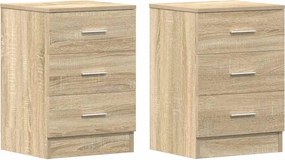 vidaXL Κομοδίνα 2 τεμ. Χρώμα Sonoma Δρυς 38x35x56 εκ. από Επεξ. Ξύλο