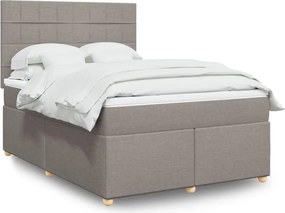 vidaXL Κρεβάτι Boxspring με Στρώμα Taupe 160x200 εκ. Υφασμάτινο