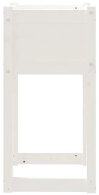 Ζαρντινιέρα Λευκή 40 x 40 x 81 εκ. από Μασίφ Ξύλο Πεύκου - Λευκό