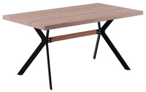 Τραπέζι 606-121-092 160x90x75cm Natural-Black Mdf, Metal