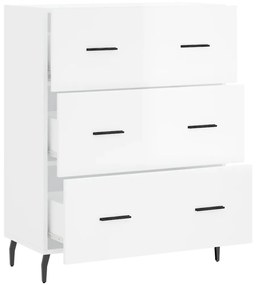vidaXL Ντουλάπι Γυαλιστερό Λευκό 69,5x34x90 εκ. Επεξεργασμένο Ξύλο