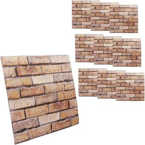 3D Ανάγλυφο Αυτοκόλλητο Τοίχου – Τουβλάκι Κεραμιδί- Μαύρο