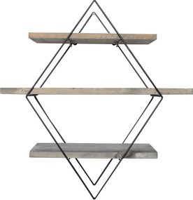Ράφι Τοίχου Καρυδί / Μαύρο SEBRA 60x14x60