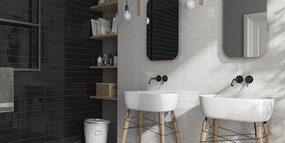 Karag Bronx Bianco 7,5x30 - Πλακάκι μπάνιου &amp; κουζίνας