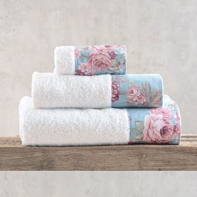 Πετσέτες Springtime Σε Κουτί Blue (Σετ 3τμχ) Ρυθμός Towels Set 70x140cm 100% Cotton Foam
