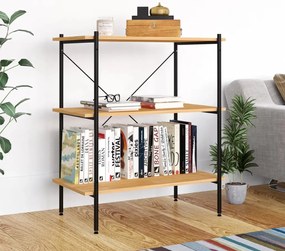 vidaXL Ράφια 3 Επιπέδων Μαύρο και Δρυς 80x40x92 εκ.