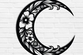 Intra απο ξύλο plywood  Χρώμα wenge 3mm-4mm πάχος - Floral Moon Metal Wall Art Δίασταση 40x50 cm INTRAFABR-89131685