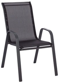 Πολυθρόνα Leon Μεταλλική HM5000.03 55x72x92cm Black Metal, Textilene
