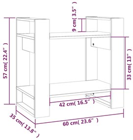 ΒΙΒΛΙΟΘΗΚΗ/ΔΙΑΧΩΡΙΣΤΙΚΟ ΧΩΡΟΥ ΓΚΡΙ 60X35X57 ΕΚ. ΜΑΣΙΦ ΠΕΥΚΟ 813876