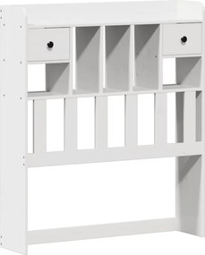 vidaXL Κρεβάτι Βιβλιοθήκη Χωρίς Στρώμα Λευκό 75x190 εκ Μασίφ Πεύκο