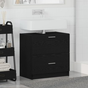 vidaXL Ντουλάπι Νιπτήρα Μαύρης Δρυός 59x37x59 εκ. Κατασκευασμένο Ξύλο