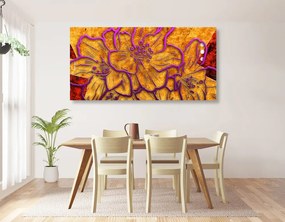Εικόνα από αφηρημένα πολύχρωμα λουλούδια - 100x50
