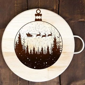 Σετ των 3 Intra απο ξύλο plywood 3mm-4mm πάχος – Χριστουγεννιάτικο ξύλο μαγνήτη με χαραγμένο ξύλο Flying Santa Sleigh 30x35 cm INTRAVECTRY-MY548721