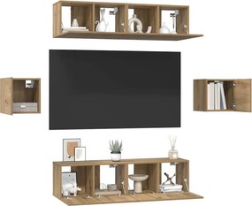 vidaXL Σετ επίπλου τηλεόρασης 6 pcs Artisan Oak Επεξεργασμένο ξύλο