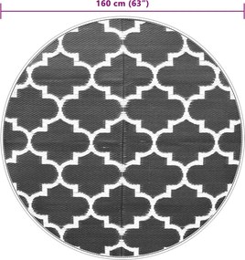 vidaXL Χαλί εξωτερικού χώρου ARAKIL μπλε Ø160 cm PP