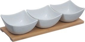 Ορντεβιέρα Σερβιρίσματος 3 Θέσεων (9.7x6x30) S-D White Bamboo 160510