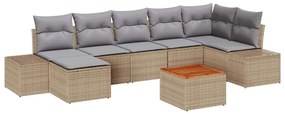 vidaXL Σετ Καναπέ Κήπου 8 pcs Beige, ανοιχτό γκρι