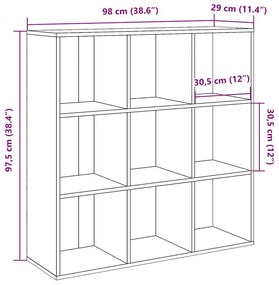 Ντουλάπι βιβλίων Βελανιδιά τεχνίτη 98x29x97,5 cm - Καφέ