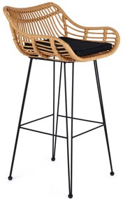 60-20773 H105 bar stool, color: natural / black DIOMMI V-CH-H/105, 1 Τεμάχιο
