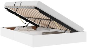 vidaXL Κρεβάτι Αποθήκης Καθαρό Λευκό 140 x 190 cm Τεχνητό δέρμα