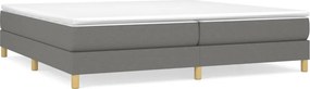 vidaXL Κρεβάτι Boxspring με Στρώμα Σκούρο Γκρι 200x200 εκ. Υφασμάτινο