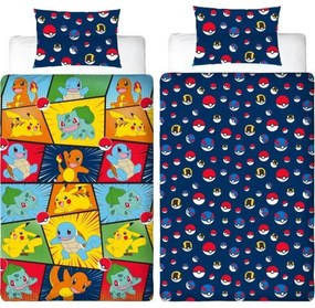 Σετ κάλυμμα παπλώματος Pokémon 25 x 5 x 29 cm Πολύχρωμο Kρεβάτι 140 2 Τεμάχια
