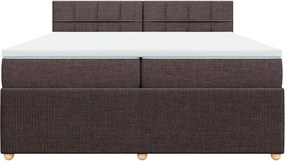 vidaXL Κρεβάτι Boxspring με Στρώμα Σκούρο Καφέ 200x200 εκ. Υφασμάτινο