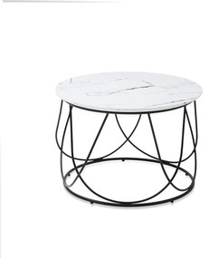 NUBIRA coffee table frame - black, top - white marble DIOMMI V-CH-NUBIRA-LAW-BIAŁY
