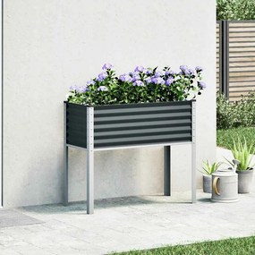 vidaXL Γλάστρα Κήπου Ανθρακί 100x45x90 εκ. Ατσάλινη