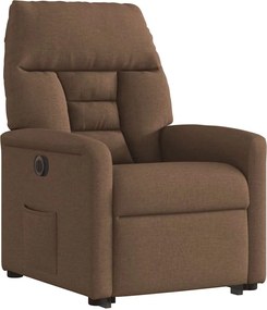 vidaXL Πολυθρόνα Ηλεκτρική Ανακλινόμενη Ανύψωση Σκ. Καφέ Υφασμάτινη